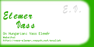 elemer vass business card